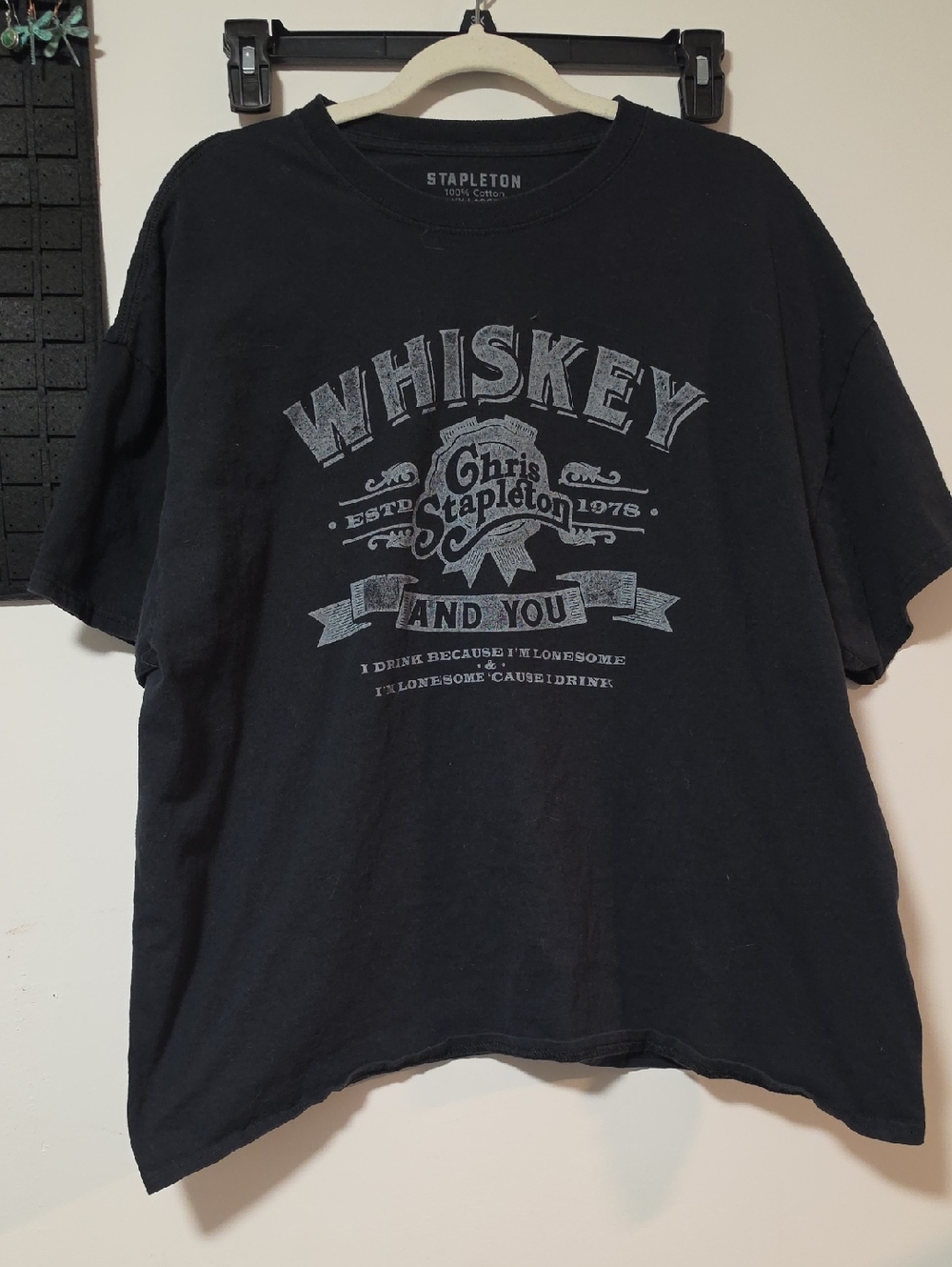 2x Chris Stapleton Black 'Whiskey and You' Graphic Tee